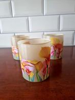 Windlicht Votive 3 stuks glas  bloem, Huis en Inrichting, Overige materialen, Ophalen of Verzenden, Zo goed als nieuw, Kandelaar