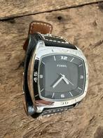 fossil men watch big tic leather black am3696, Ophalen of Verzenden, Zo goed als nieuw, Zwart, Android