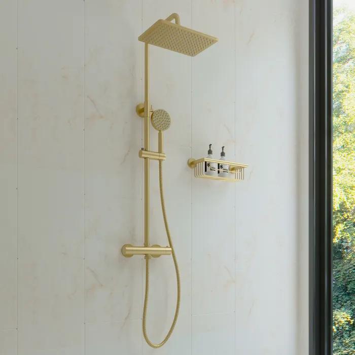 Saniclear Vision opbouw regendouche mat goud NIEUW, Huis en Inrichting, Lampen | Wandlampen, Zo goed als nieuw, Ophalen