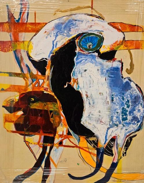 Theo Hendriksen op paneel, Antiek en Kunst, Kunst | Schilderijen | Abstract, Ophalen of Verzenden