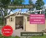 AANBIEDING: Blokhut Berging Tuinhuis Hudson XL 505x385, Tuin en Terras, Palen, Balken en Planken, Ophalen of Verzenden, Nieuw