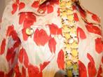 Cavalli vintage jasje tulpen bloemen print merk knopen IT 42, Overige kleuren, Verzenden, Zo goed als nieuw, Jasje