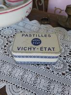 Oud frans brocante blik blikje vichy état wit blauw 14x8 cm, Ophalen of Verzenden, Zo goed als nieuw