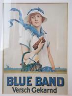 Mooie ingelijste vintage reclameprent van Blue Band 51,2 cm., Ophalen of Verzenden