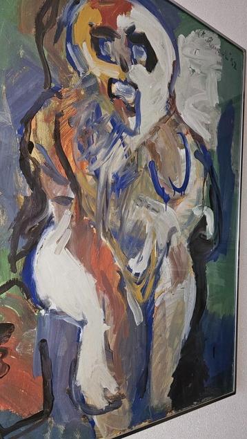 Groot werk Karel Appel  Uniek werk  Ingelijst  Gesigneerd en beschikbaar voor biedingen