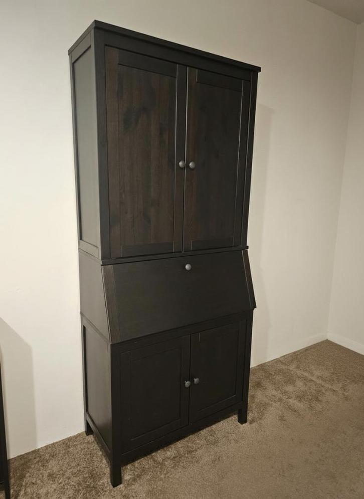 Ikea Hemnes Secretair Desk - Dark-brown, Huis en Inrichting, Kasten | Secretaires, Zo goed als nieuw, Ophalen