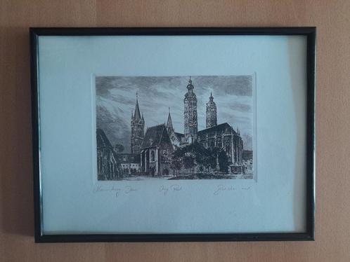 Karl Zwicker - Naumburger Dom gesigneerd ( Saale Duitsland ), Antiek en Kunst, Kunst | Etsen en Gravures, Ophalen