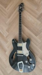Hagstrom Viking DeLuxe Black Onyx Custom Limited, Ophalen, Zo goed als nieuw, Solid body, Overige merken