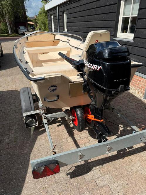Complete visboot, vaarklaar met trailer, Watersport en Boten, Vis- en Consoleboten, Zo goed als nieuw, Tot 10 pk, 3 tot 6 meter