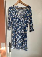 Zomsrjurk viscose licht blauw wit stip madelief M, Kleding | Dames, Jurken, Maat 38/40 (M), Blauw, Ophalen of Verzenden, Zo goed als nieuw