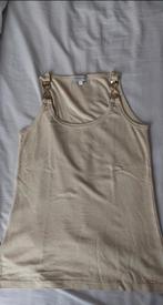 Tanktop😊met glitter en gespen bovenin, Maat 38/40 (M), Beige, Zo goed als nieuw, Zonder mouw