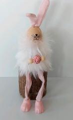PAASHAAS OP BOOMSTRONK-ROZE/WIT-HOUTEN PAAS DECORATIE-Nr2, Verzenden, Zo goed als nieuw