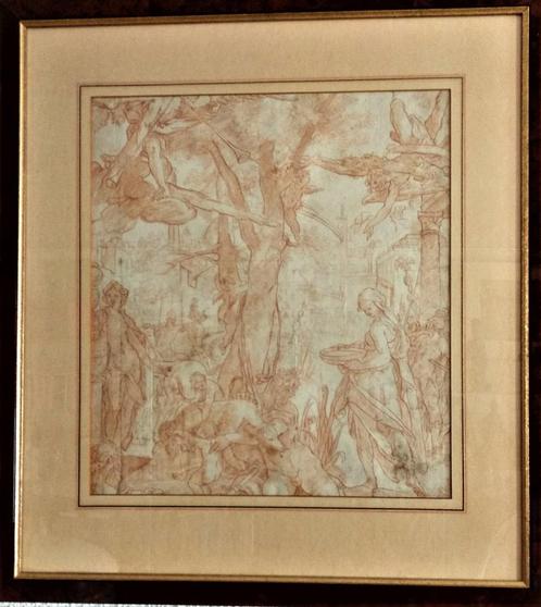Tekening, Rood potlood, De Vestaalse Maagd, 16thC, Antiek en Kunst, Kunst | Tekeningen en Foto's, Ophalen