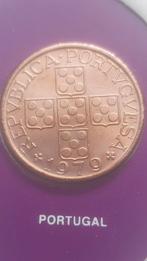 1 Escudo 1979 Portugal + Postzegel, Limited edition Franklin, Ophalen of Verzenden, Overige landen