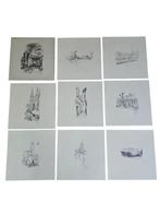 linnen cassette met 36 tekeningen Anton Pieck + wissellijst, Ophalen of Verzenden