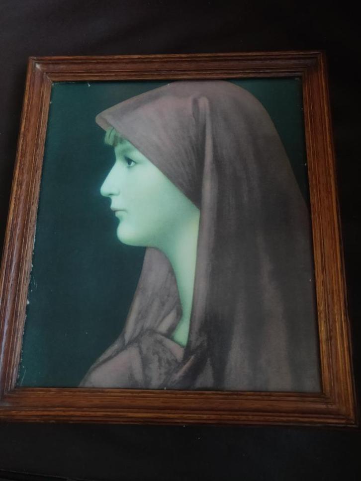 J.J. Henner heilige Fabiola print vintage, religieuze kunst, Antiek en Kunst, Kunst | Schilderijen | Klassiek, Ophalen of Verzenden