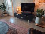 tv kast donkergrijs/zwart met gouden accenten, Huis en Inrichting, Kasten | Televisiemeubels, Ophalen, 100 tot 150 cm, Zo goed als nieuw
