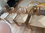 4 Houten eetkamerstoelen Y Scandinavisch design, Huis en Inrichting, Stoelen, Bruin, Scandinavisch, Ophalen of Verzenden, Zo goed als nieuw