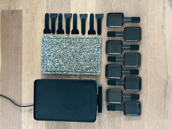 Novis raclette / gourmet grill 8-persoons (steen grill), Witgoed en Apparatuur, Gourmetstellen, Zo goed als nieuw, 8 personen of meer