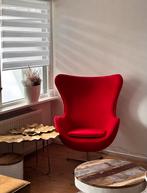 Luxe Egg Chair replica fauteuil rood, Huis en Inrichting, Ophalen, Nieuw, Stof, 50 tot 75 cm
