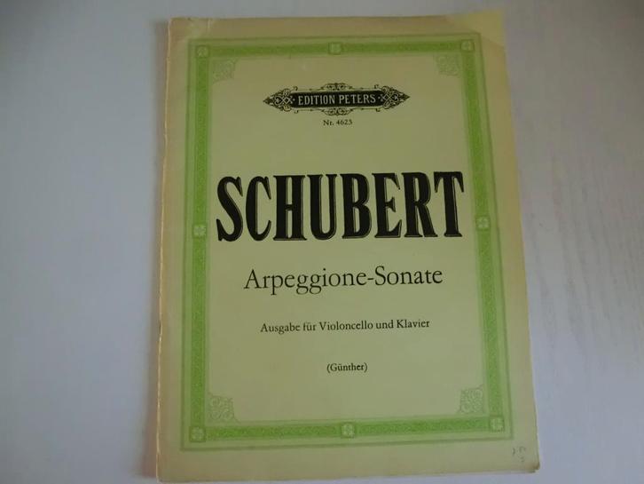 Schubert Arpeggione Sonate - Bladmuziek, Muziek en Instrumenten, Bladmuziek, Gebruikt, Artiest of Componist, Klassiek, Piano, Cello