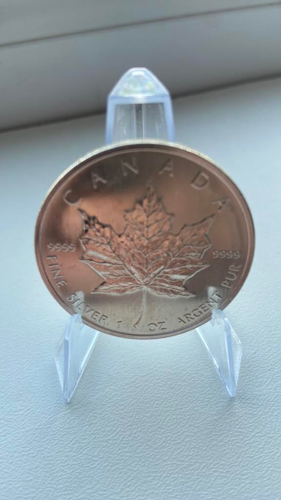 Tube Zilveren munt Canadian Maple Leaf 2008 1oz, Ophalen of Verzenden, Zilver