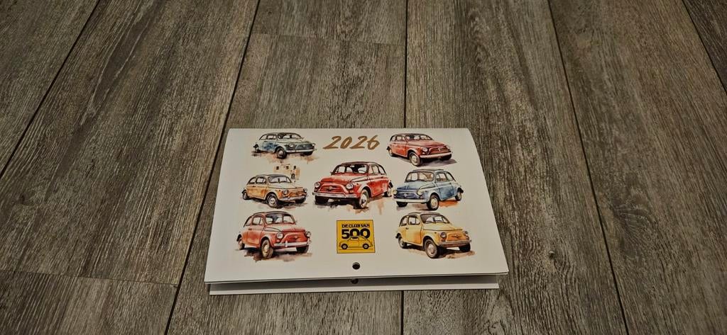 Fiat 500 club kalender nieuw. 2026, Ophalen of Verzenden, Maandkalender, Nieuw