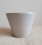 Vintage Adco bloempot grijs geribbeld H15 Ø18,5 cm., Ophalen of Verzenden