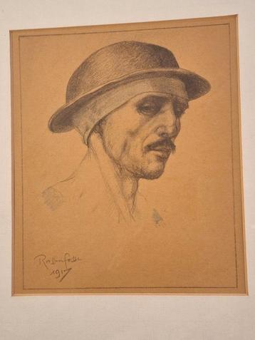  man met hoed 1917 van Armand Rassenfosse beschikbaar voor biedingen