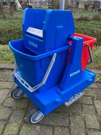 Dweilwagen van ecolab dubbele emmer met mop handpers, Ophalen, Dweilemmer, -bak, of -wagen