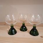Zwiesel glazen op groene voet Rheinhessen, Antiek en Kunst, Ophalen of Verzenden