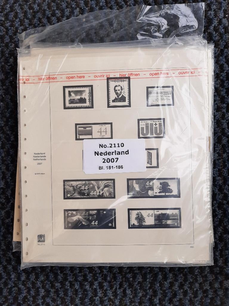 SAFE - dual albumbladen 2110 Nederland 2007 181 t/m 186, Postzegels en Munten, Ophalen of Verzenden, Verzamelalbum