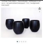 NIEUW! Carthage Trade Gallary 4 espresso kopjes zwart €9,49, Ophalen of Verzenden, Nieuw, Effen, Kop(pen) en/of Schotel(s)
