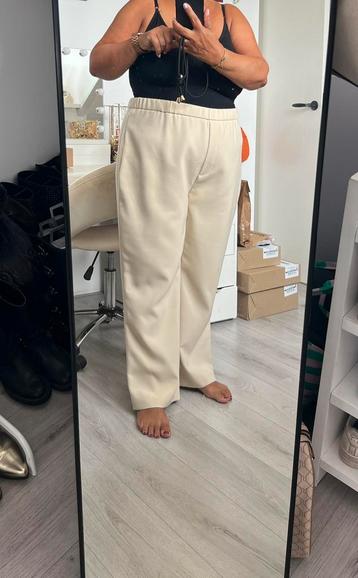 Nieuwe beige wijde broek maat 48 Norah beschikbaar voor biedingen