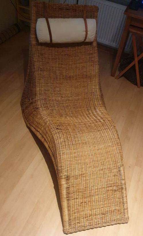 Ligstoel IKEA Karlskona Karl Malmvall Rotan Lounger, Tuin en Terras, Ligbedden, Gebruikt, Rotan, Ophalen
