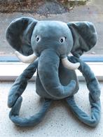 Olifant van Hema grijs blauw velours, Ophalen of Verzenden, Zo goed als nieuw, Olifant