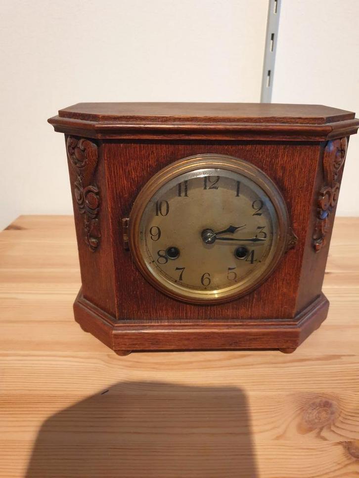 Antieke Houten Tafelklok - ca. 90 jaar oud, Antiek en Kunst, Antiek | Klokken, Ophalen