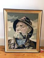 Dorus Rijkers geborduurd zeeman klassiek opa oude man opoe, Minder dan 50 cm, Schilderij, Zo goed als nieuw, Oorspronkelijke maker