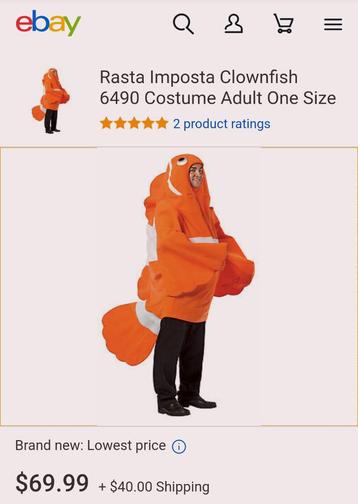 Vrijgezellen kostuum carnavalskleding outfit man/vrouw Nemo! beschikbaar voor biedingen