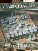 Glazen schaakspel nieuw in doos, Nieuw, Ophalen of Verzenden