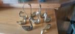 Vintage set van 8 in grote oplopende zwanen, koper messing, Ophalen of Verzenden, Gebruikt