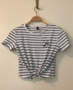 Kort gestreept shirt knoopshirt, XS, thema zee marine zeilen, Blauw, Ophalen of Verzenden, Zo goed als nieuw, Korte mouw