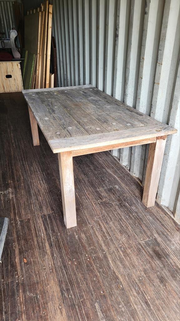 Teakhouten tuintafel, Tuin en Terras, Tuintafels, Gebruikt, Rechthoekig, Teakhout, Ophalen