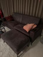 Bankstel met poef - grijs, Ophalen, Kunststof, Driepersoons, 75 tot 100 cm