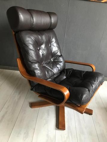 Vintage Deense Fauteuil Leer Jr. 70 beschikbaar voor biedingen