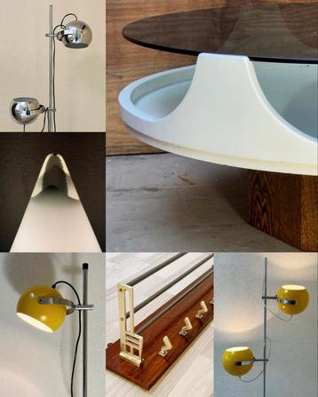 Vintage & Space Age Lampen en Meubels – Gecureerde Collectie beschikbaar voor biedingen