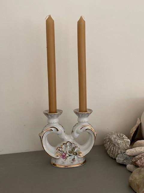 Vintage kandelaar porselein Chodziez Polen. Barok stijl., Antiek en Kunst, Antiek | Kandelaars, Keramiek of Aardewerk, Ophalen