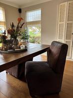 Stoere eettafelstoelen, Huis en Inrichting, Stoelen, Ophalen, Stof, Gebruikt, Bruin