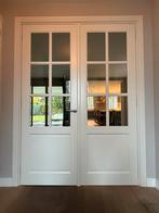 Houten Openslaande dubbele binnen deuren incl kozijn, Doe-het-zelf en Verbouw, Kozijnen en Schuifpuien, Gebruikt, Deurkozijn, Hout