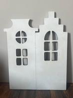 Klein kamerscherm van twee witte huisjes, Huis en Inrichting, Woonaccessoires | Kamerschermen, Ophalen of Verzenden, Gebruikt